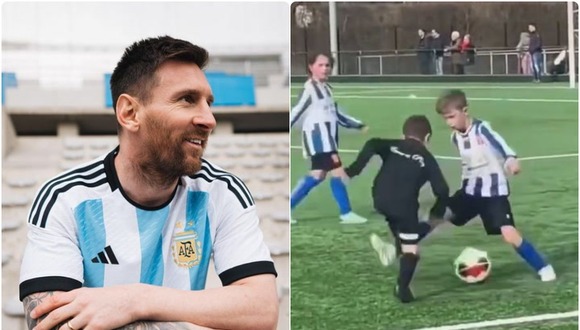 La jugada de Mateo, el hijo de Lionel Messi, que es viral en internet.