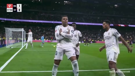 ¡Revivió al equipo! Gol de Kylian Mbappé para el 1-0 del Real Madrid vs Levante en LaLiga