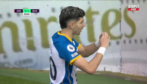 Gol de Julio Enciso para el 1-0 del Brighton sobre el Arsenal. (Video: ESPN)