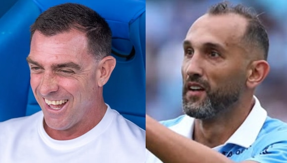 Pablo Guede y Hernán Barcos volvieron a encontrarse camino a los vestuarios. (Video: L1 MAX / Foto: GEC)
