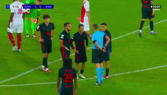Tarjeta roja a Eric García en el Barcelona vs. Mónaco. (Video: Foot Direct)