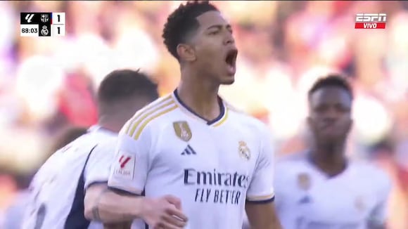 Jude Bellingham marcó el 1-1 del Real Madrid sobre el Barcelona. (Video: ESPN)