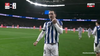 ¡Dan la sorpresa! Gol de Mikel Oyarzabal para el 1-0 del Real Sociedad vs Barcelona