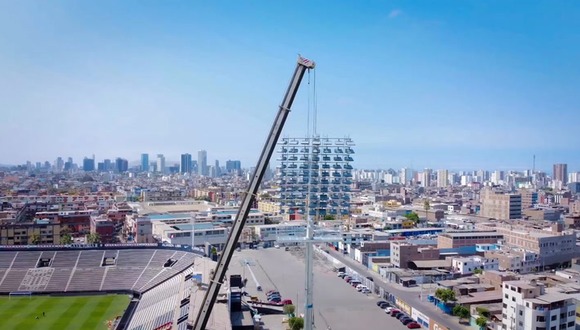 Así van los trabajos de iluminación en el estadio Alejandro Villanueva. (Video: Prensa AL)