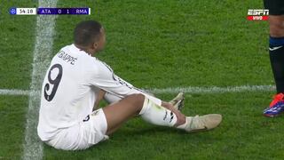 Preocupación en Madrid: Kylian Mbappé se lesionó ante Atalanta y tuvo que ser sustituido