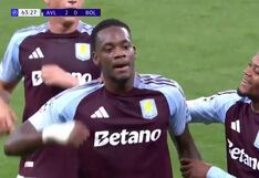 ¡Respondió al titularato! Gol de Jhon Durán para el 2-0 de Aston Villa vs Bolonia