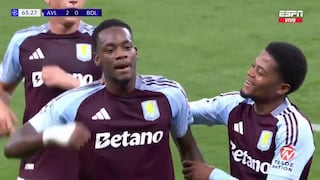 ¡Respondió al titularato! Gol de Jhon Durán para el 2-0 de Aston Villa vs Bolonia