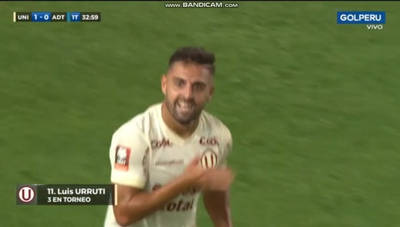 Luis Urruti marcó el 1-0 de Universitario ante ADT. (Video: GOLPERU)