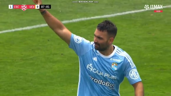 Gol de Martín Cauteruccio para el 1-0 de Sporting Cristal vs César Vallejo. (Vídeo: Liga 1 MAX).