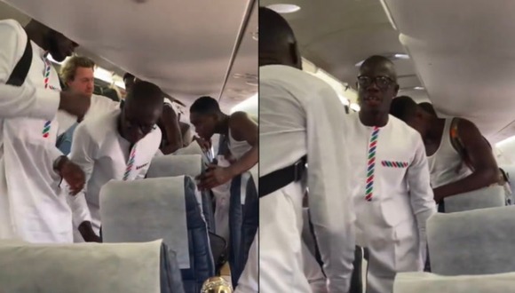 Jugadores de la Selección de Gambia registran lo que sucedió en el avión. (Vídeo: @saidyjanko22).