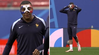 Kylian Mbappé entrena con una máscara tras fracturarse la nariz