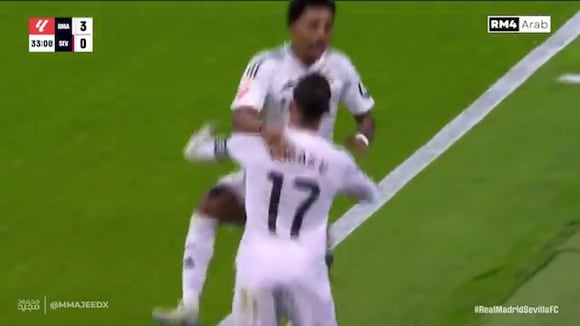Golazo de Rodrygo para el 3-0 del Real Madrid vs Sevilla. (Video: RM4)