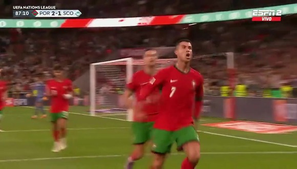 Gol de Cristiano Ronaldo en Portugal vs. Escocia. (Video: ESPN)