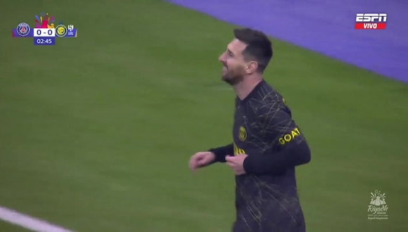Lionel Messi marca el 1-0 a favor de PSG. (VIDEO: ESPN)
