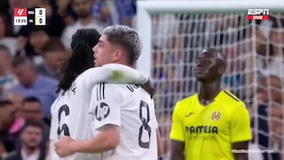 Tras un potente remate: el golazo de Valverde para el 1-0 de Real Madrid vs. Villarreal