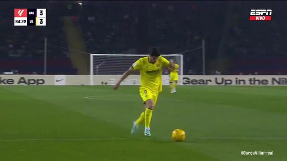 Gol de Goncalo Guedes para el 3-3 del Barcelona vs. Villareal. (Vídeo: ESPN).