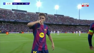 ¡Dan el golpazo rápido! Gol de Fermín López para el 1-0 del Barcelona vs Olympiacos