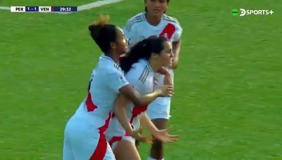 Gol de Mía León para el 1-1 de Perú vs Venezuela. (Video: DSports)