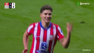 ¡Qué tal jugadón! Gol de Julián Álvarez para el 0-1 del Barcelona vs. Atlético de Madrid