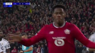 ¡Definió con clase! Gol de Jonathan David para el 1-0 de Lille vs. Real Madrid