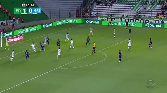 Asistencia de Erick Noriega en el 1-1 de Gremio vs Juventude. (Video: Premiere)