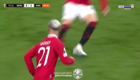 Antony marcó el 2-1 del Manchester United ante Barcelona por la Europa League. (Video: beIN Sports)