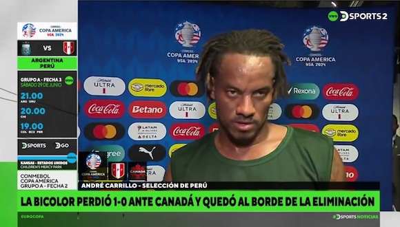 André Carrillo tras Perú vs. Canadá. (Video: DSPORTS)