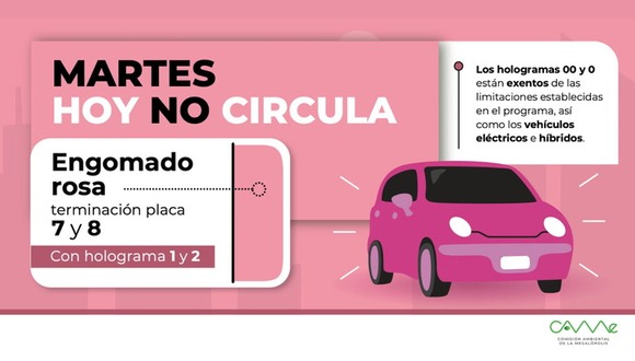 Hoy No Circula del martes (Video: @SEDEMA_CDMX).