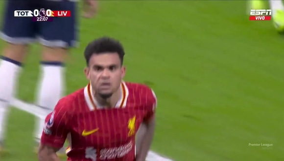 Luis Díaz marcó el 1-0 de Liverpool vs Tottenham por la Premier League. (Video: ESPN)