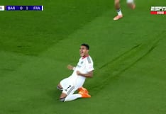 Recuperación, velocidad y gran definición: golazo de Knauff para el 1-0 de Frankfurt vs. Barcelona
