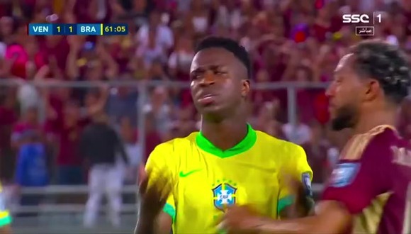 Vinícius Jr falló penal en el Venezuela vs Brasil. (Video: SSC)