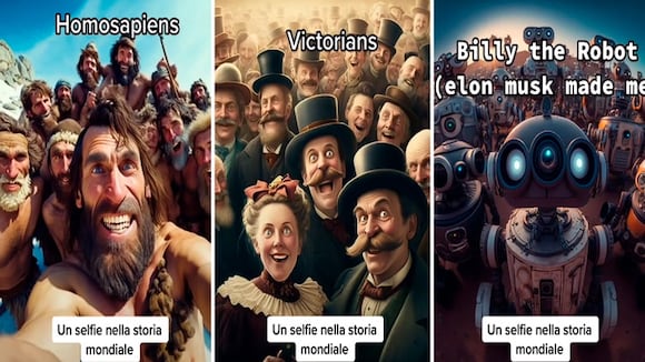 Inteligencia Artificial recrea cómo hubieran sido los selfies de la historia humana en distintas etapas