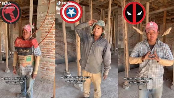 Albañiles realizan una parodia de los “Avengers” y video viral arrasa en TikTok