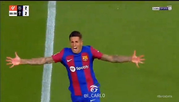 La remontada de Barcelona vs. Celta en 8′ con Lewandowski y Cancelo.