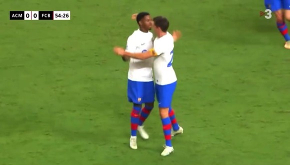 Ansu Fati anotó el 1-0 de Barcelona vs. AC Milan, por amistoso de pretemporada. (Video: TV3)