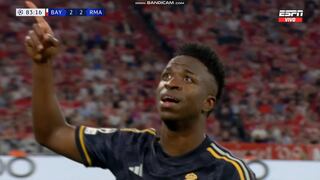 ¡Gol de Vinícius y doblete logrado! Penal y el Real Madrid le empató 2-2 al Bayern Múnich