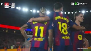 ¡No perdona una! Doblete de Raphinha para el 2-0 del Barcelona vs. Real Betis