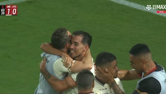 Gol de Alzugaray para anotar el 1-0 de Universitario vs UTC. (Video: L1 MAX / Foto: L1 MAX)