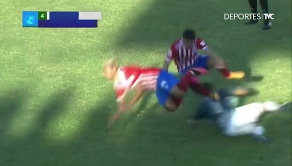 Patada voladora de André Orellana en el Marathon vs. Olimpia. (Video: Deportes TVC)