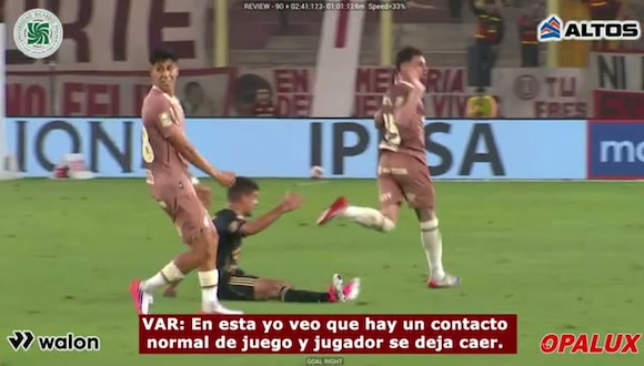 Revisión VAR sobre el Universitario vs. Cusco FC (Video: CONAR)