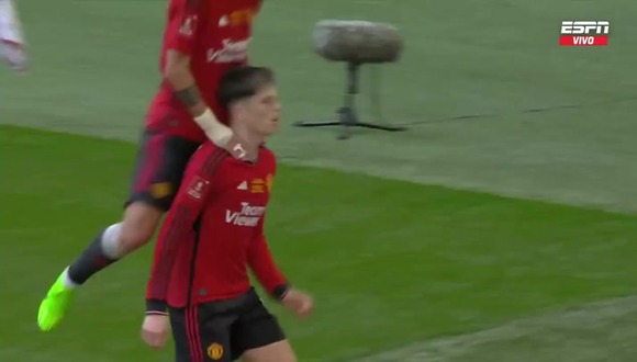Garnacho ha marcado el 1-0 de la final de la FA Cup entre Manchester United vs Manchester City. (Video: ESPN)