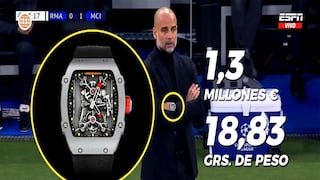 Pep Guardiola usa reloj valorizado en más de un millón de Euros durante cotejo de la Champions