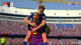 ¡Cabezazo y adentro! Gol de Ronald Araújo para el 1-0 de Barcelona vs. Rayo Vallecano por LaLiga