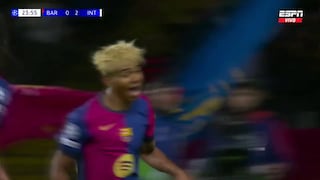¡Una pintura! Gol de Lamine Yamal para el descuento del Barcelona (1-2) ante Inter por Champions League
