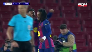 ¡Doblete y remontada! Los goles de Koundé para el 2-1 de Barcelona vs. Frankfurt