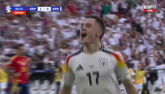 Wirtz marcó el gol del empate 1-1 entre España vs Alemania por los cuartos de final de la Eurocopa 2024. (Video: ESPN)