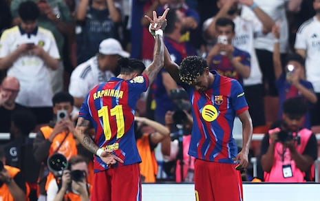 ¡Zurdazo implacable! Gol de Raphinha para el 1-0 de Barcelona vs. Real Madrid por la Supercopa