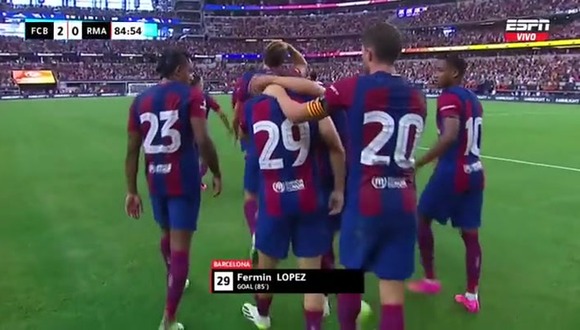 Fermín López anotó un golazo en el Barcelona vs. Real Madrid. (Video: ESPN)