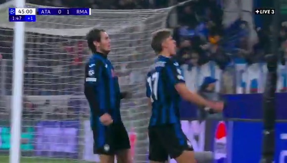 Gol de Charles de Ketelaere para el 1-1 del Atalanta vs Real Madrid. (Video: +Live 3)