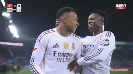 Pesadilla de la defensa: golazo de Mbappé para el 1-0 de Real Madrid vs. Alavés